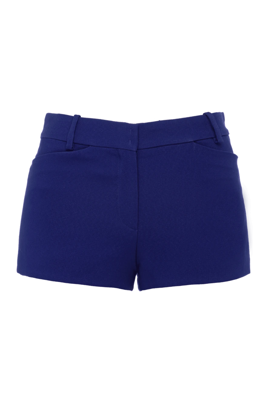 The Attico Blue polyester shorts for women - two pockets. 100% polyester. zipper, hook. Country of manufacture: Italy. Care: specialized cleaning - photo 1