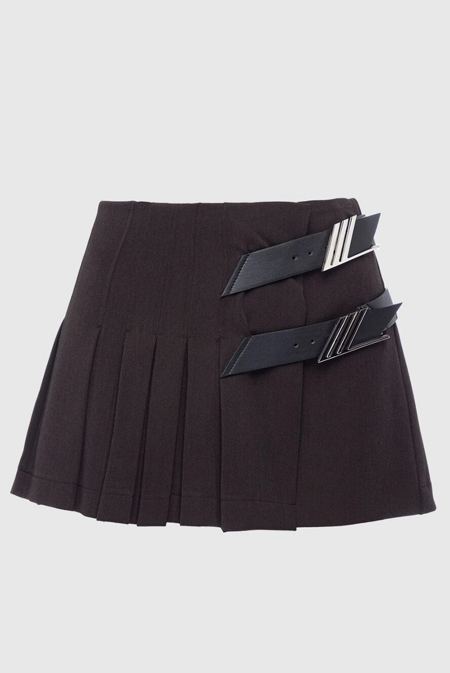 The Attico Women black mini skirt with straps - pleats, straps. 70% polyester, 24% viscose, 6% elastane. zipper. Country of manufacture: Italy. Care: specialized cleaning - photo 1