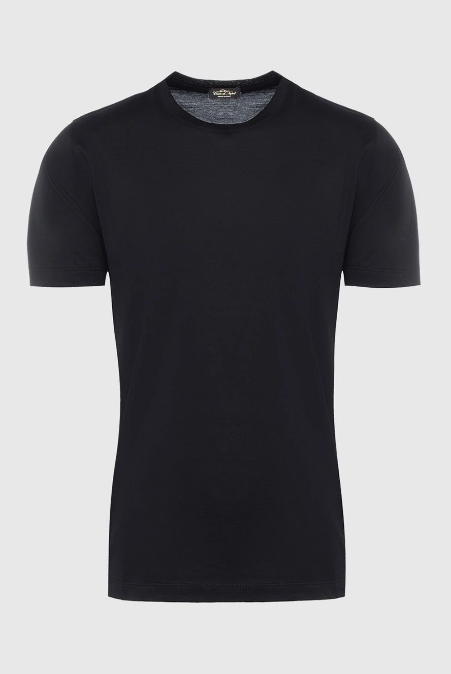 Cesare di Napoli Black cotton T-shirt for men - 100% cotton. Country of manufacture: Italy. Care: specialized cleaning - photo 1