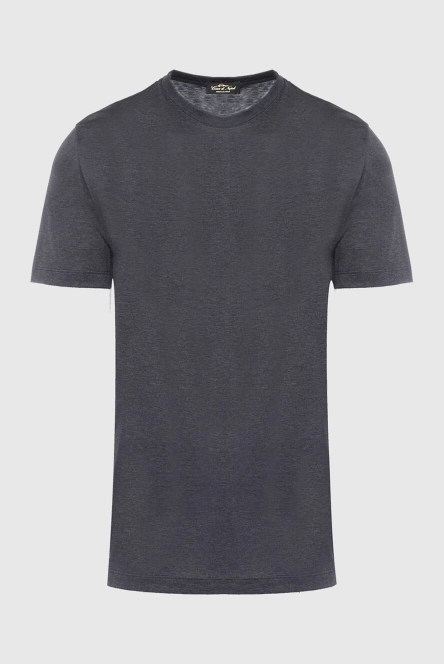 Cesare di Napoli Gray cotton T-shirt for men - 100% cotton. Country of manufacture: Italy. Care: specialized cleaning - photo 1