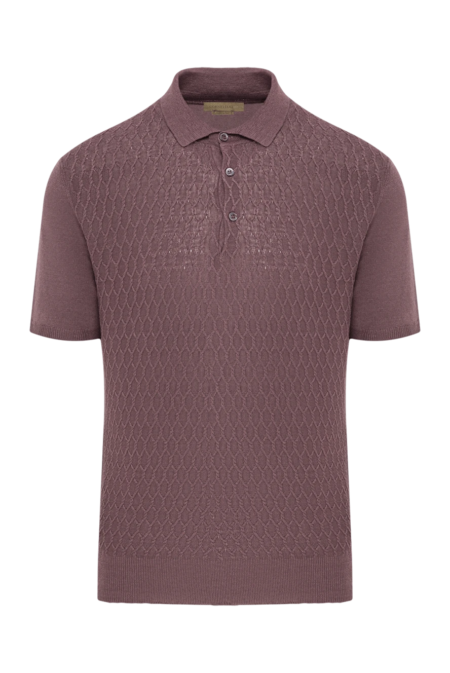 Corneliani Cotton polo shirt with 3D diamond pattern - Textured pattern. 100% cotton. Buttons. Country of manufacture: Italy. Care: specialized cleaning - photo 1