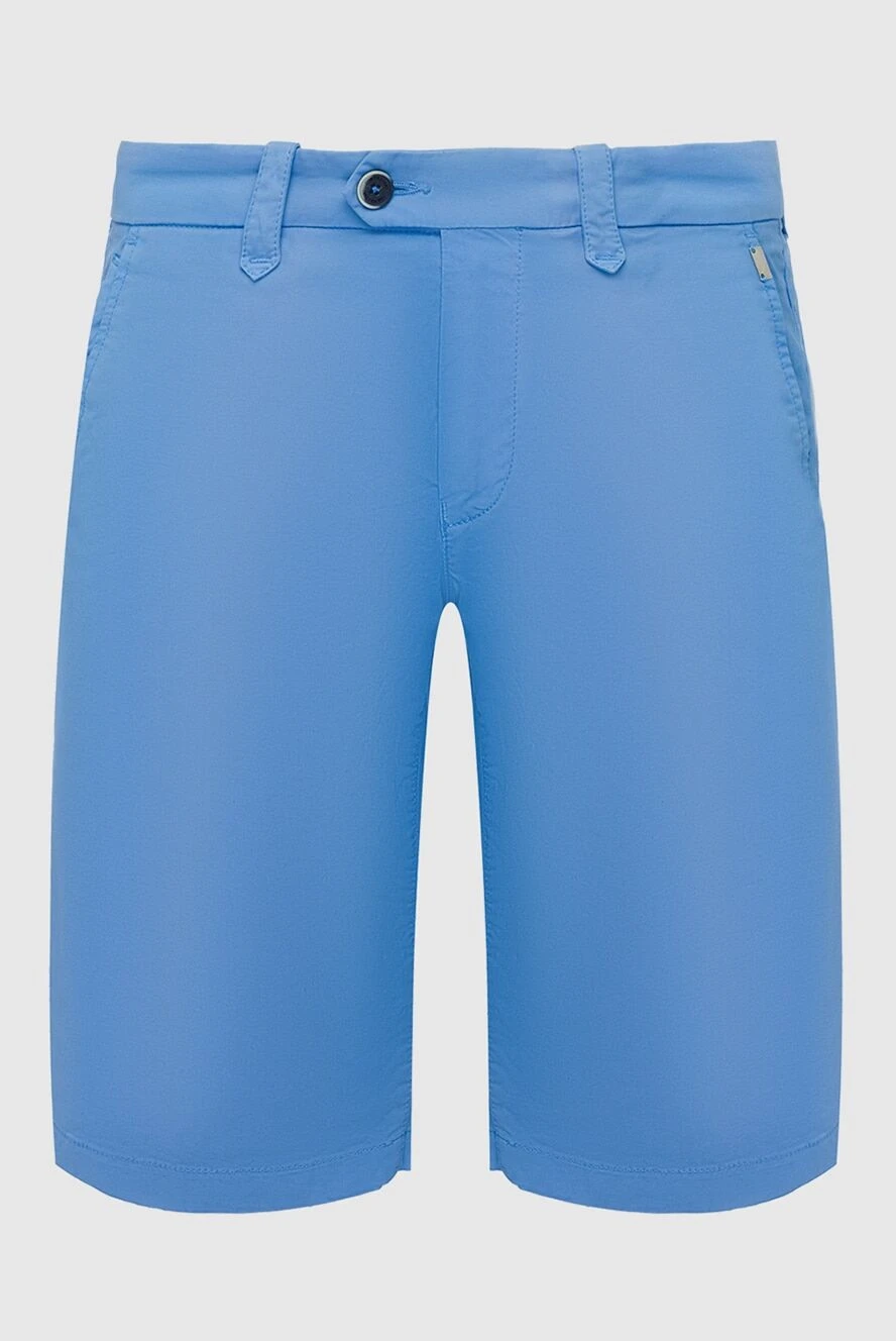 Corneliani Blue wool shorts for men (markdown) - tucks. 98% wool, 2% elastane. Closure: zipper, hook. two side pockets, two back pockets. Country of manufacture: Italy. Care: specialized cleaning - photo 1