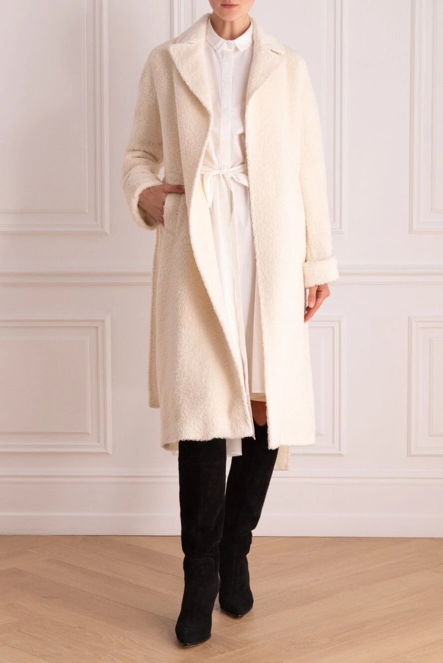 Heresis women s white alpaca and wool coat 162629 Women coats Domino Online Store Ukraine