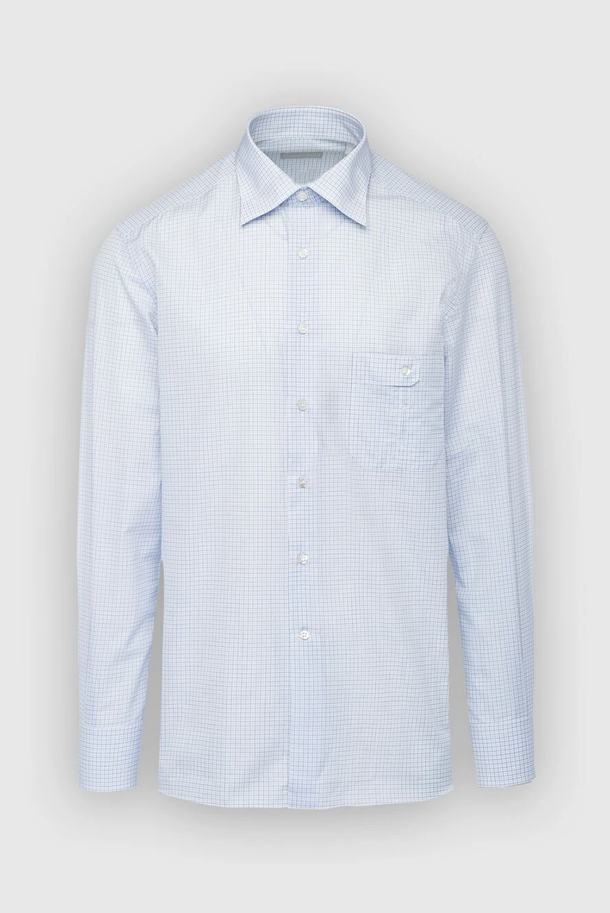 Stefano Ricci Сорочка з бавовни біла чоловіча - візерунок клітка. 100% бавовна. гудзики. Країна виробник: Італія. Догляд: спеціалізоване чищення - фото 1