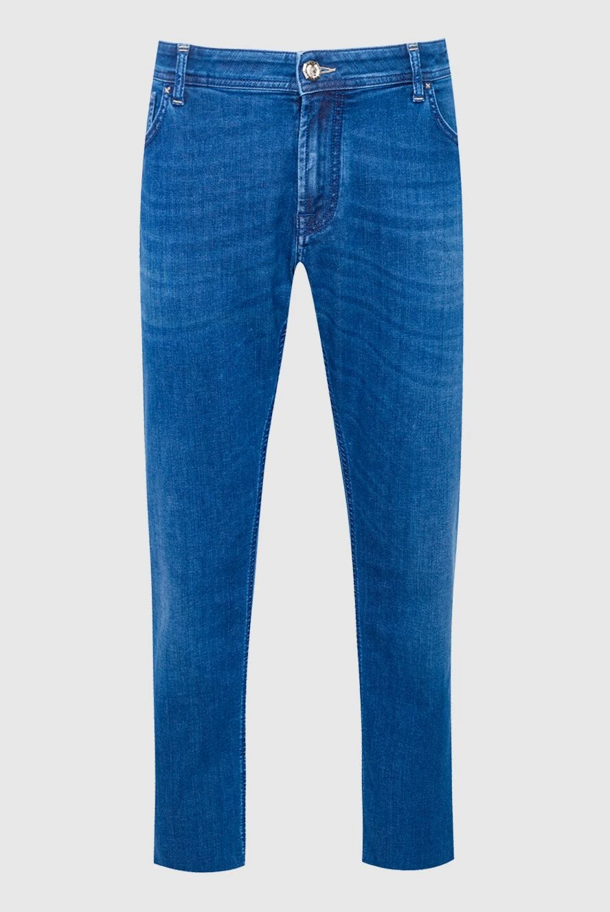 Stefano Ricci Джинсы голубые прямого кроя с легким высветлением - эффект потертости. 92% хлопок, 6% полиэстер, 2% эластан. пуговица, молния. три боковых кармана, два кармана сзади. Страна производитель: Италия. Уход: специализированная чистка - фото 1