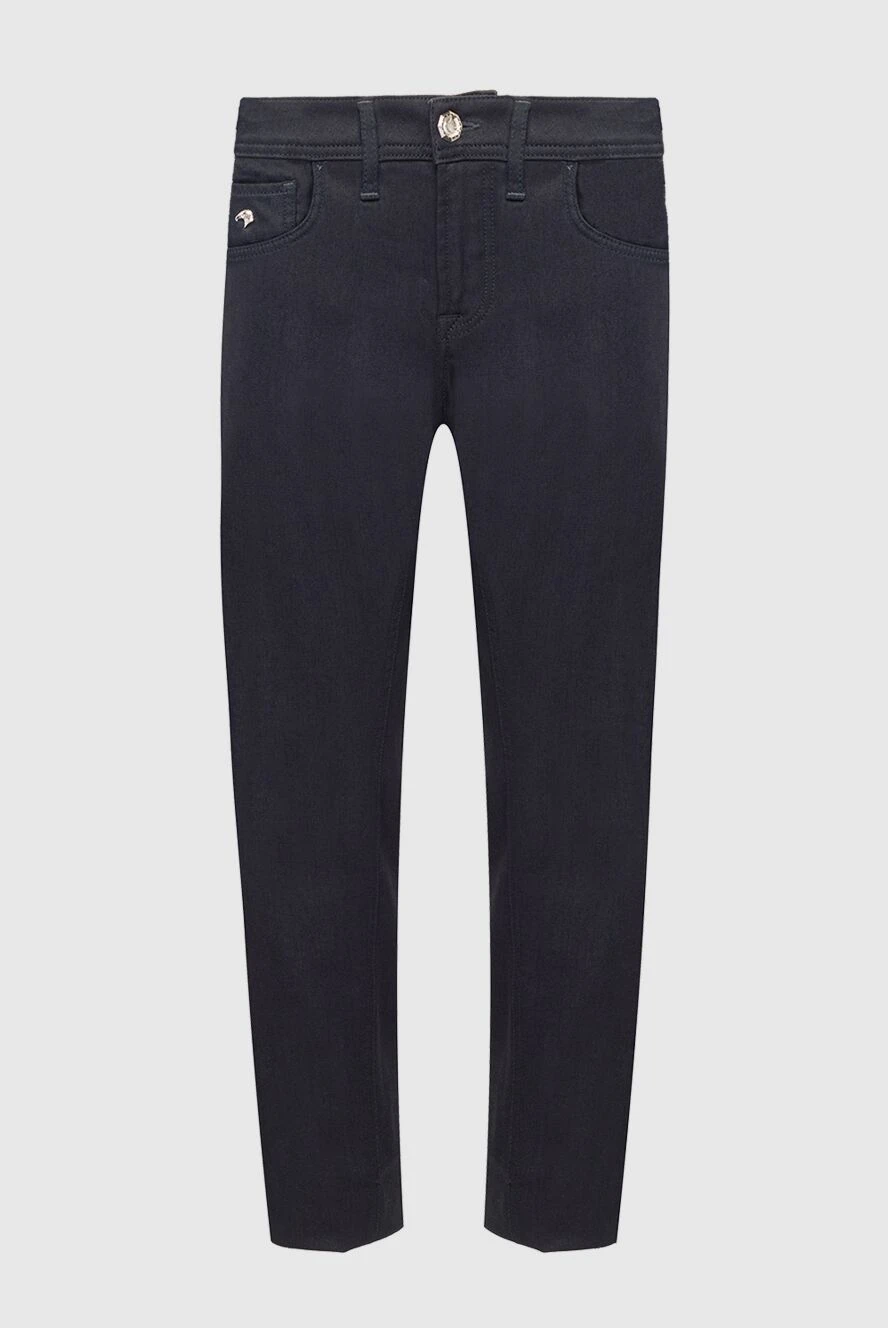 Stefano Ricci Джинсы классические темные с фирменной отделкой - 94% хлопок, 4% полиэстер, 2% эластан. пуговица, молния. три боковых кармана, два кармана сзади. Страна производитель: Италия. Уход: специализированная чистка - фото 1