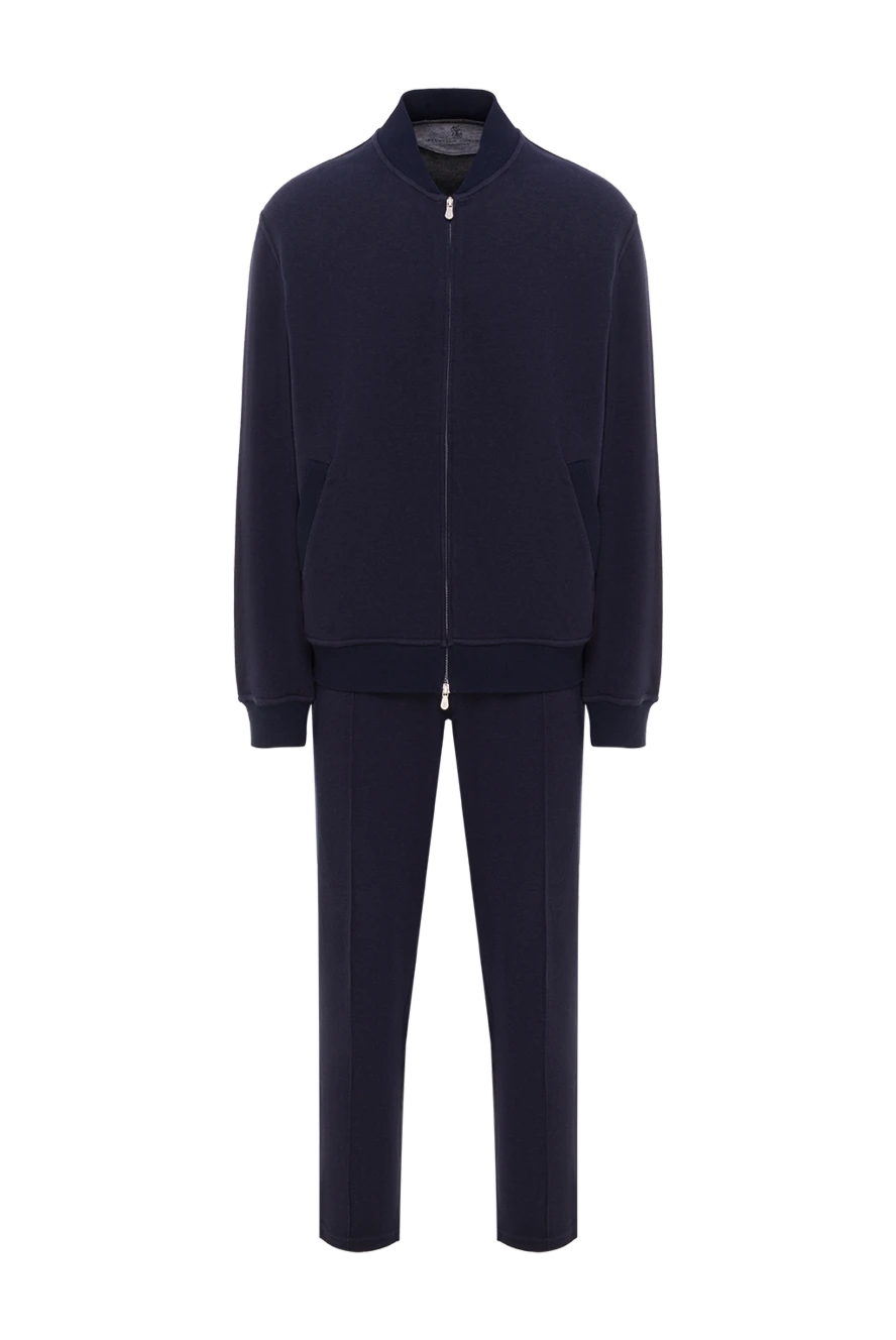 Brunello Cucinelli Комфортний спортивний костюм прямого крою темно-синього кольору. - 93% бавовна, 6% поліамід. Куліска, блискавка. Чотири бічні кишені. Країна виробник: Італія. Догляд: спеціалізоване чищення - фото 1