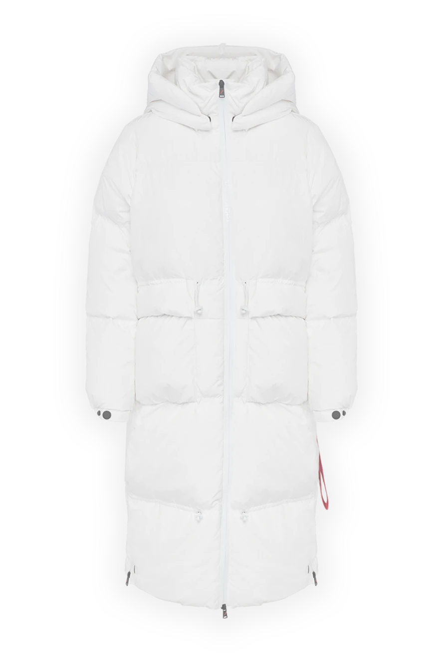 After Label White polyester down coat for women - hood. 100% polyester. Closure: zipper. two side pockets. Insulation: down. Country of manufacture: Italy. Care: specialized cleaning - photo 1