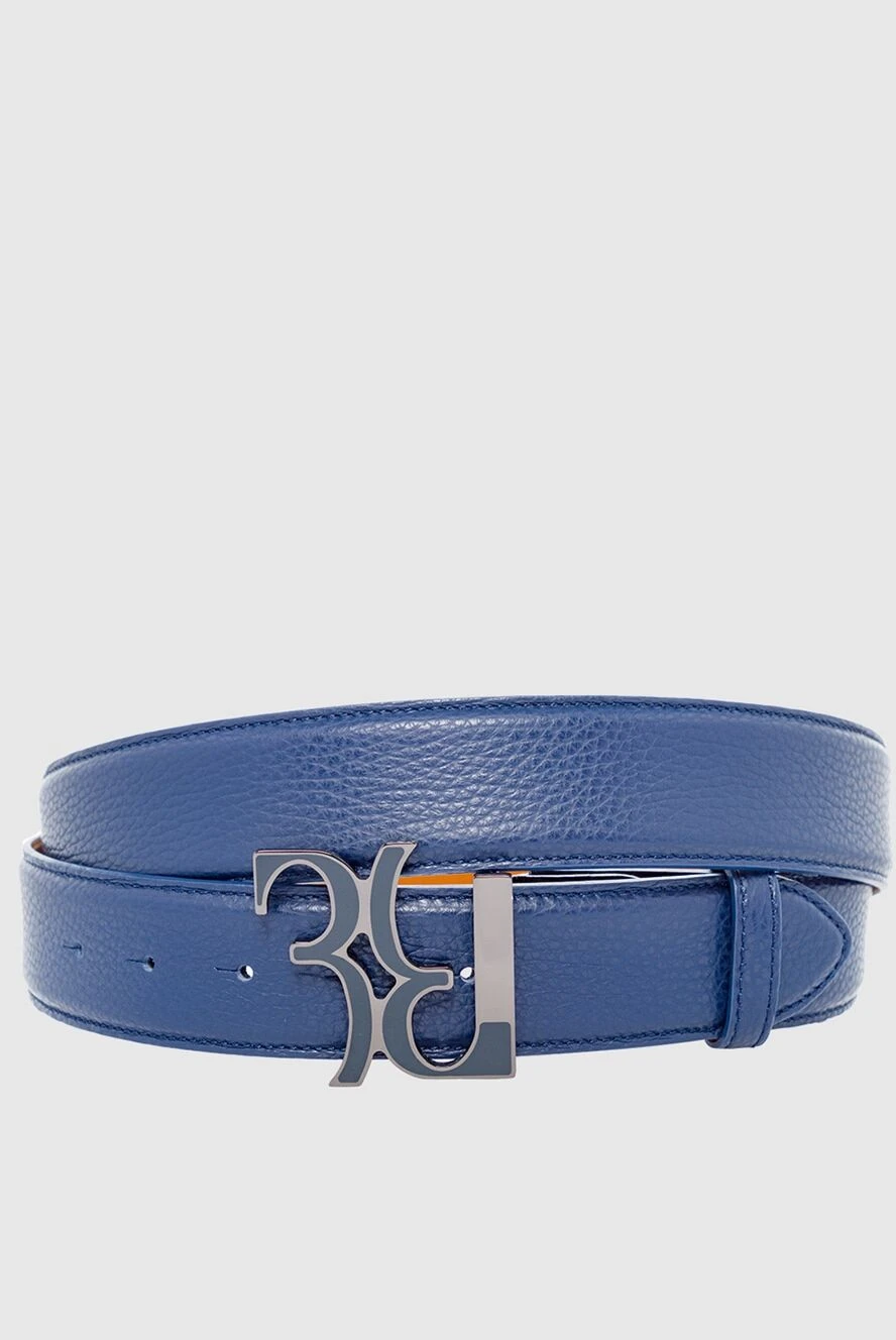 Billionaire Leather belt blue for men