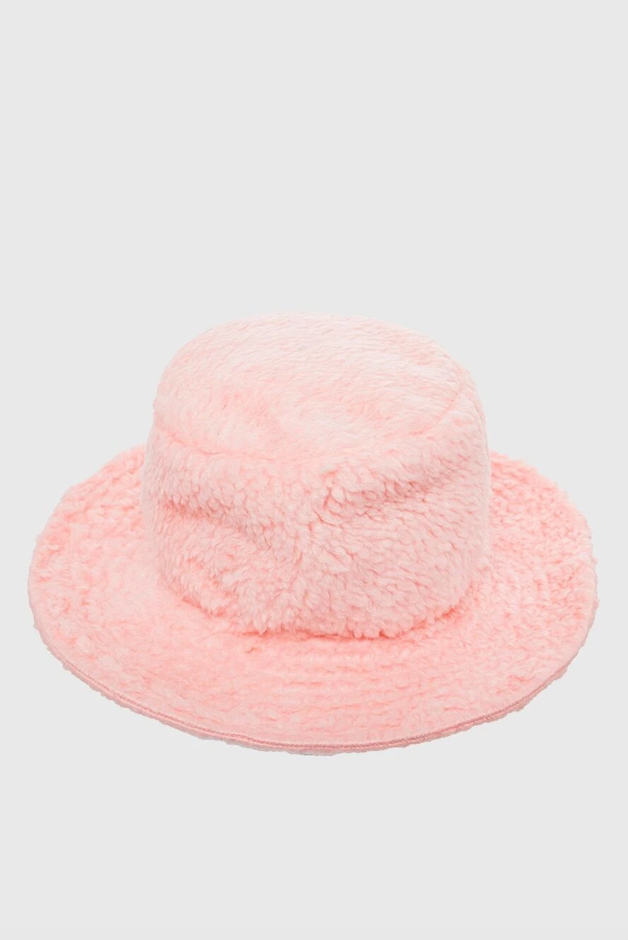 Khrisjoy Pink women's hat with fur and ties - fur. 100% cotton. Country of manufacture: Italy. Care: specialized cleaning - photo 1