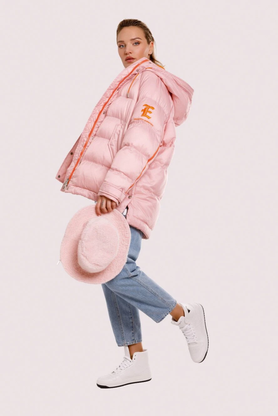 Ermanno Scervino polyamide down jacket pink for women 163300