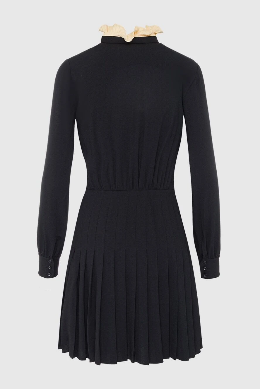CELINE★DRESSES Celine black dress with pleated skirt and contrasting frills