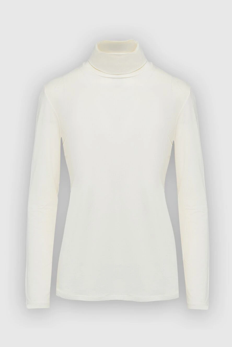 Lorena Antoniazzi Women's golf white basic - long sleeves. cotton, silk, elastane. Country of manufacture: Italy. Care: specialized cleaning - photo 1