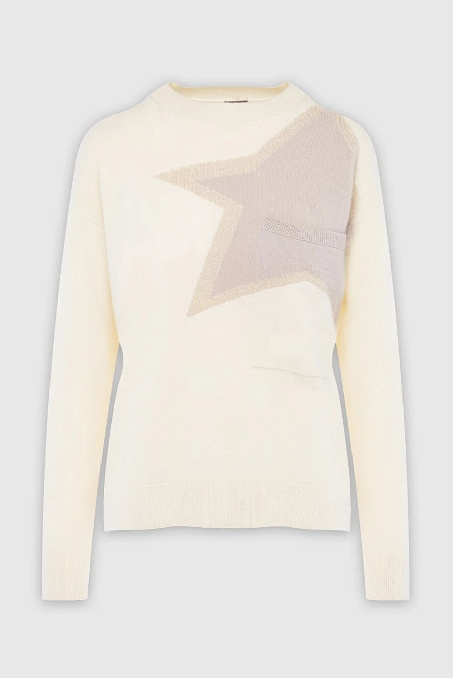 Lorena Antoniazzi Beige jumper for women - star print. 78% wool, 10% cashmere, 10% silk, 1% viscose. Country of manufacture: Italy. Care: specialized cleaning - photo 1