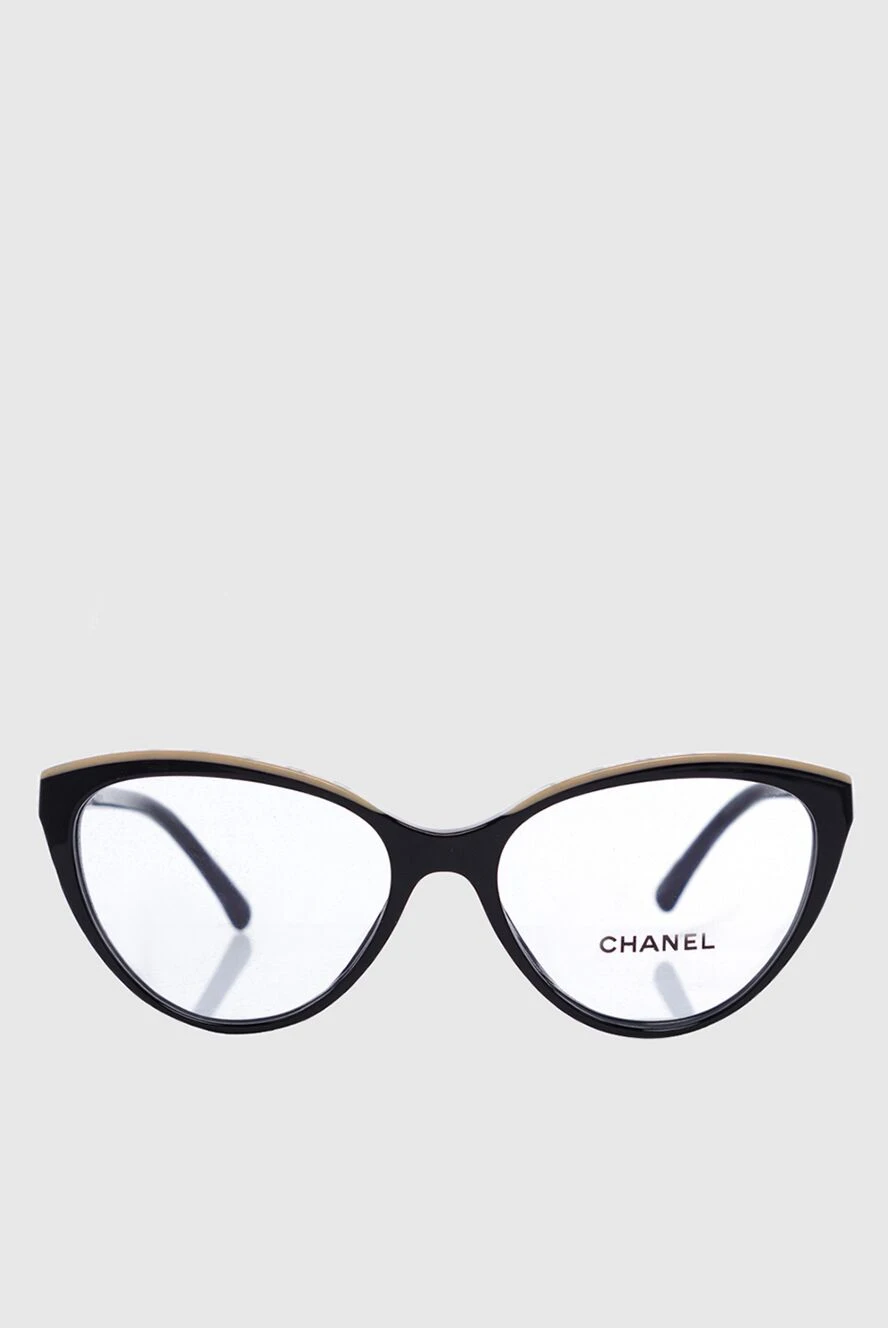 Chanel Women's glasses frame black with beige insert and logo - logo. Additional: UV protection. plastic, metal. Country of manufacture: Italy. Care: specialized cleaning - photo 1