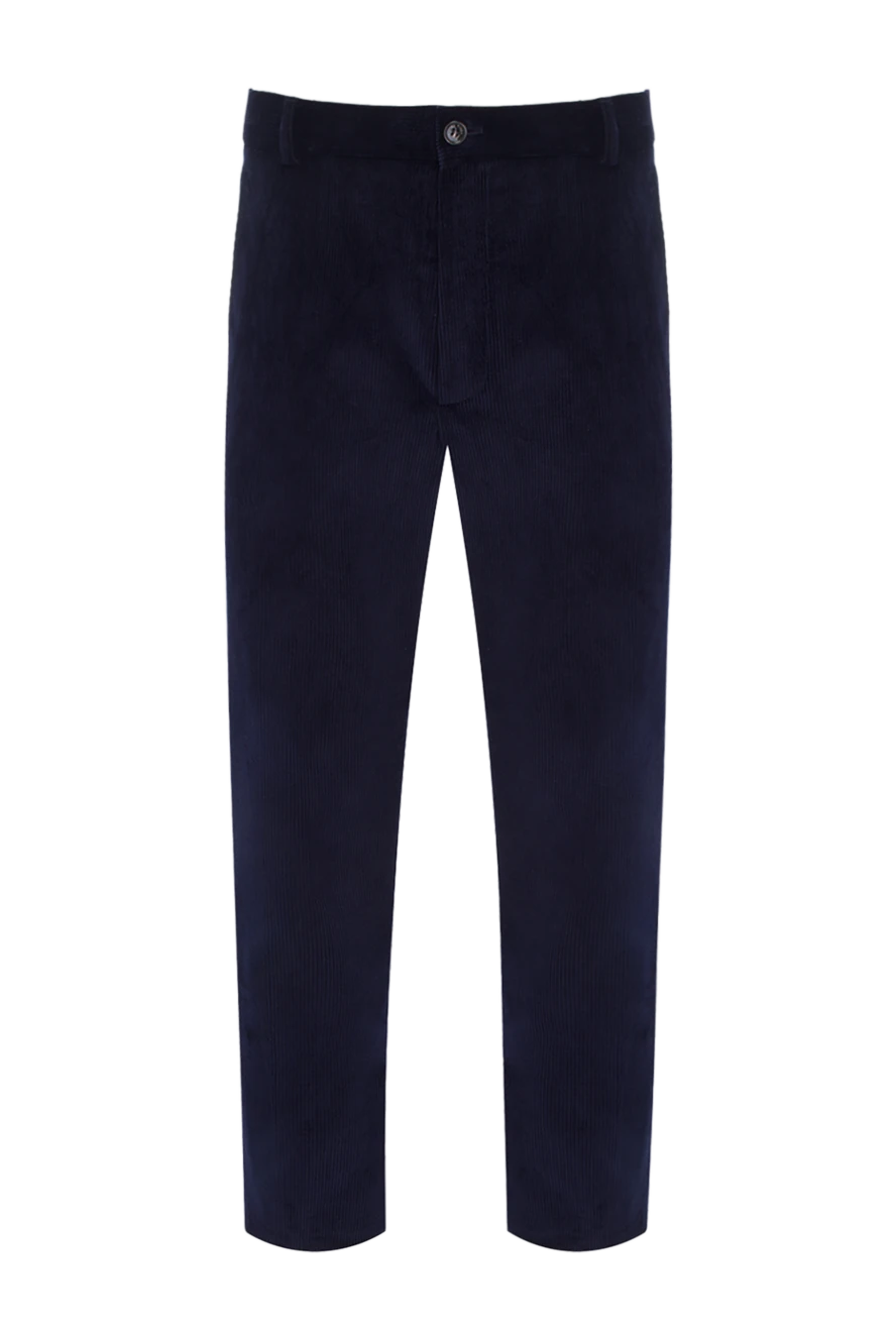 Loro Piana Blue cotton pants for men - 100% cotton. Closure: button, zipper. two side pockets, two back pockets. Country of manufacture: Italy. Care: specialized cleaning - photo 1