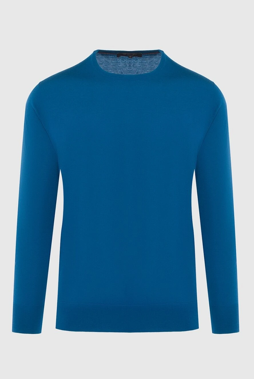 Loro Piana Blue wool sweater for men - 100% wool. Country of manufacture: Italy. Care: specialized cleaning - photo 1