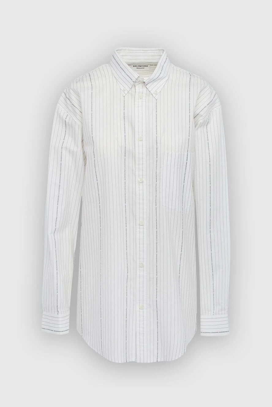 Balenciaga Women's cotton shirt with a striped pattern white - striped pattern. cotton. buttons. Country of manufacture: Italy. Care: specialized cleaning - photo 1