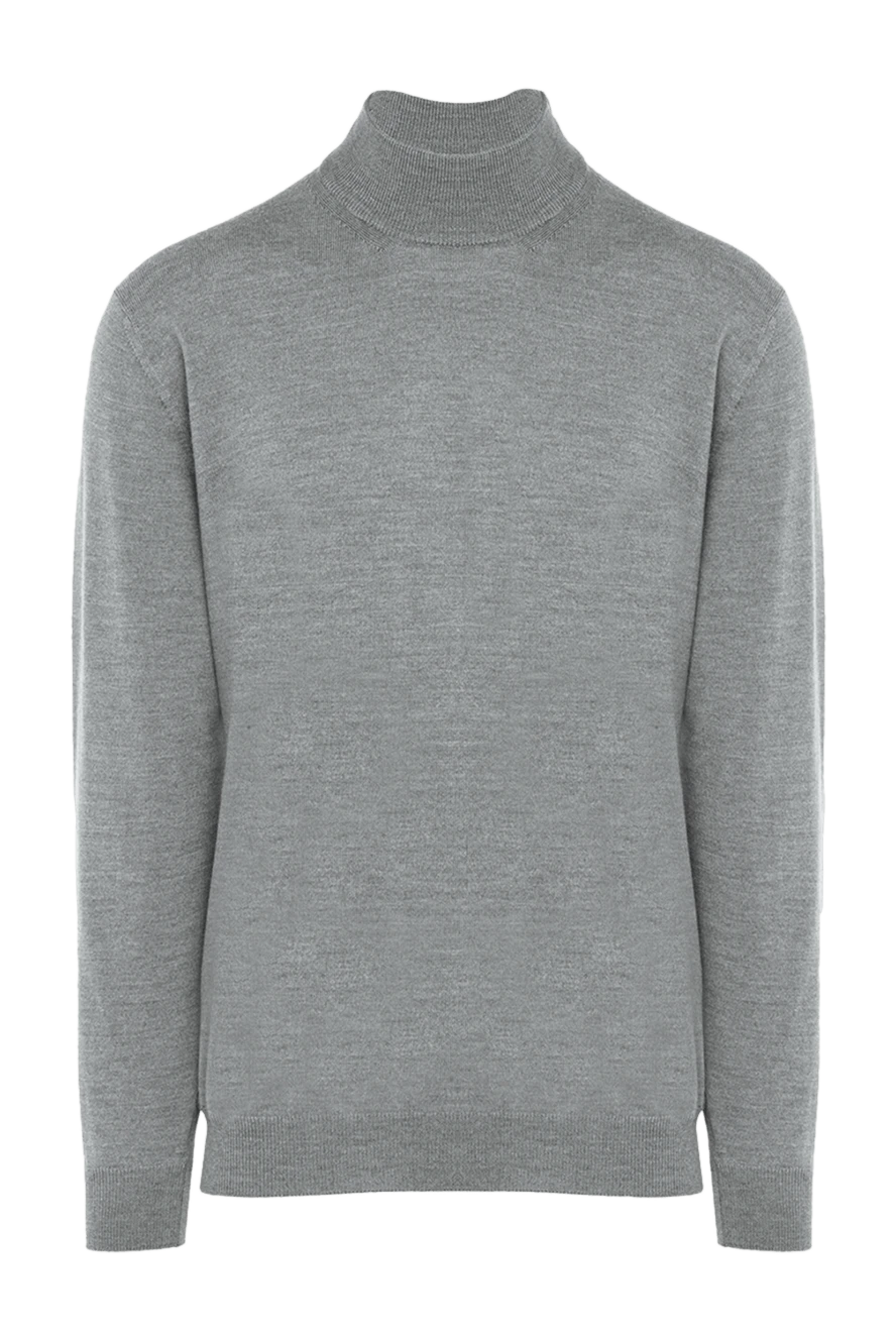 Cesare di Napoli Men's high-collar stand-up woolen sweater gray - High collar stand. 100% wool. Country of manufacture: Italy. Care: specialized cleaning - photo 1