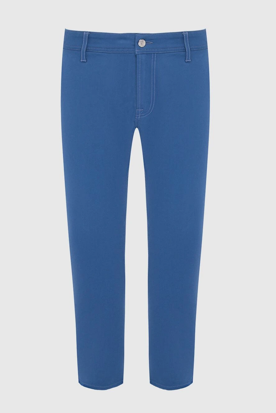 Stefano Ricci Джинси блакитні з еластичної бавовни з фірмовою нашивкою - шкіра крокодила. 97% бавовна, 3% еластан. гудзик, блискавка. три бічні кишені, дві кишені ззаду. Країна виробник: Італія. Догляд: спеціалізоване чищення - фото 1