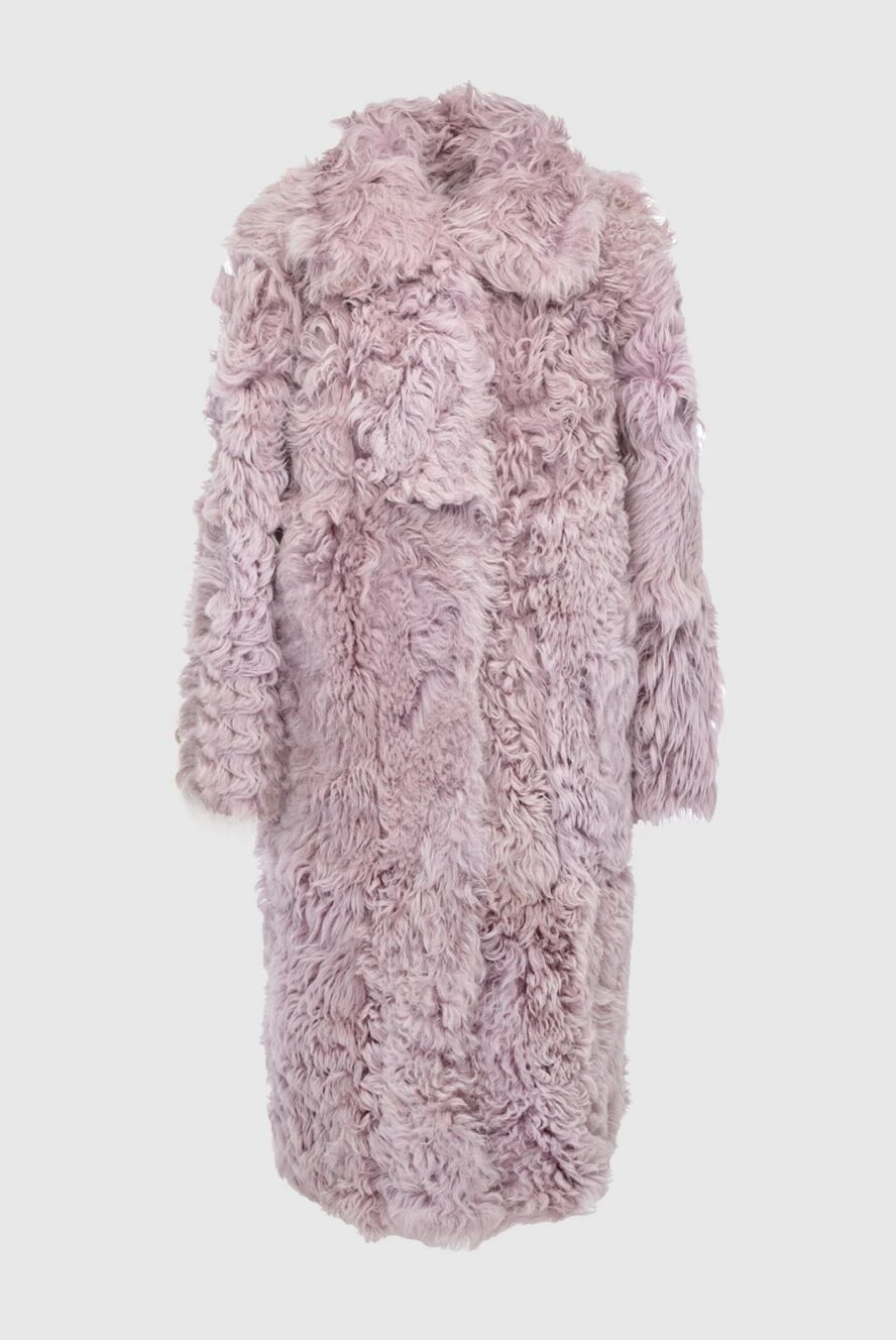 Fleur de Paris Pink fur coat made of natural fur for women - 100% real fur, genuine leather. Closure: hooks. two side pockets. Country of manufacture: Italy. Care: specialized cleaning - photo 1