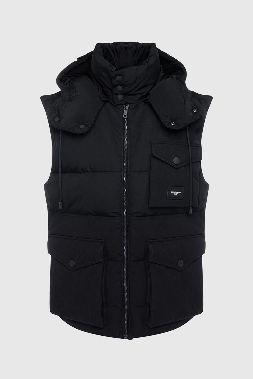 Dolce & Gabbana black cotton and polyamide vest for men 164384