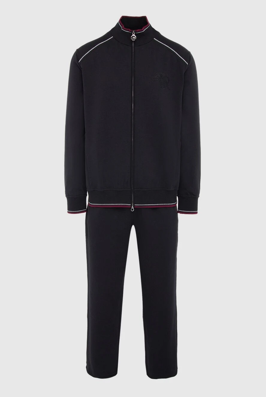 Stefano Ricci Костюм спортивний чоловічий з бавовни та еластану чорний - Контрастне оздоблення. 95% бавовна, 5% еластан. Куліска, блискавка. Чотири бічні кишені. Країна виробник: Італія. Догляд: спеціалізоване чищення - фото 1