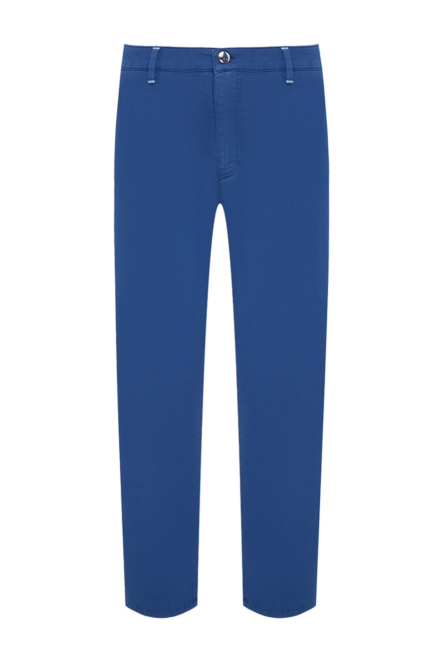 Zilli Blue cotton jeans for men - logo. 98% cotton, 2% elastane. Closure: button, zipper. Three side pockets, two back pockets. Country of manufacture: Italy. Care: specialized cleaning - photo 1