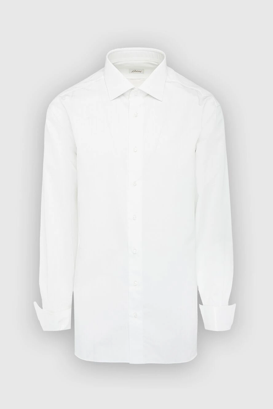 Brioni White cotton shirt for men - 100% cotton. Closure: buttons. Country of manufacture: Italy. Care: specialized cleaning - photo 1