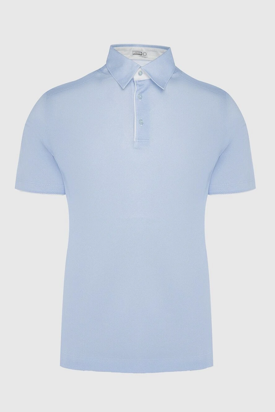 Zilli Blue cotton polo for men - 100% cotton. Buttons. Country of manufacture: Italy. Care: specialized cleaning - photo 1