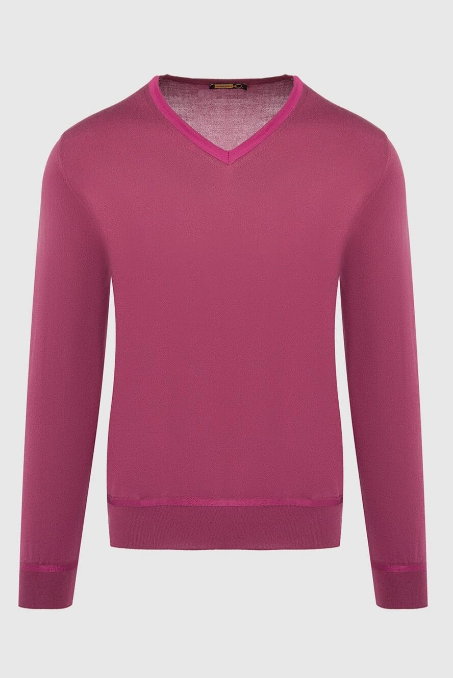 Zilli Pink silk and cotton jumper for men - Neckline. 50% cotton, 50% silk. Country of manufacture: Italy. Care: specialized cleaning - photo 1