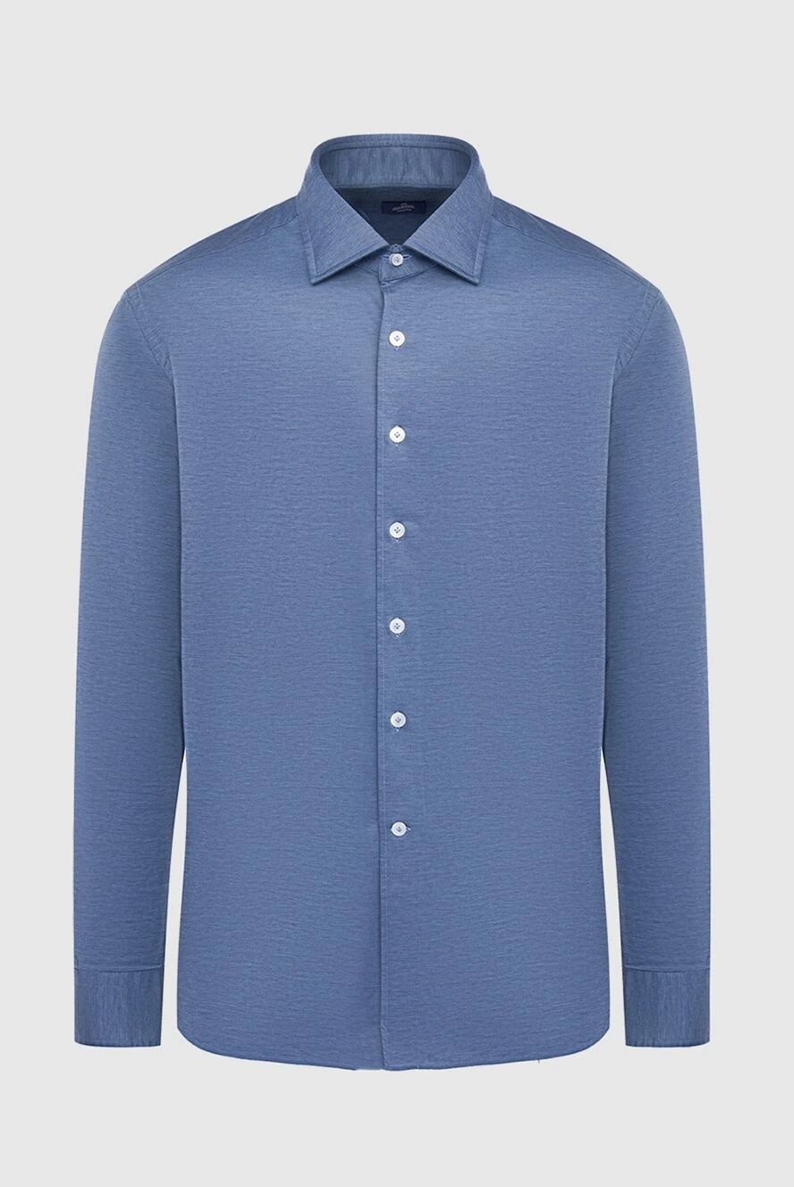 Alessandro Gherardi Blue cotton shirt for men - 100% cotton. Closure: buttons. Country of manufacture: Italy. Care: specialized cleaning - photo 1