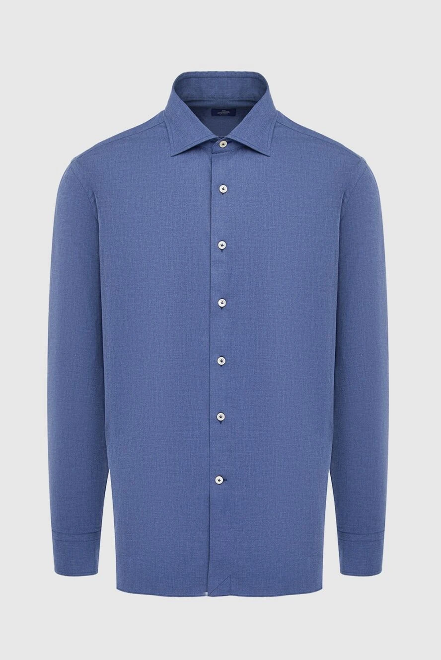 Alessandro Gherardi Blue cotton shirt for men - Composition: 100% cotton. Closure: buttons. Country of manufacture: Italy. Care: specialized cleaning - photo 1