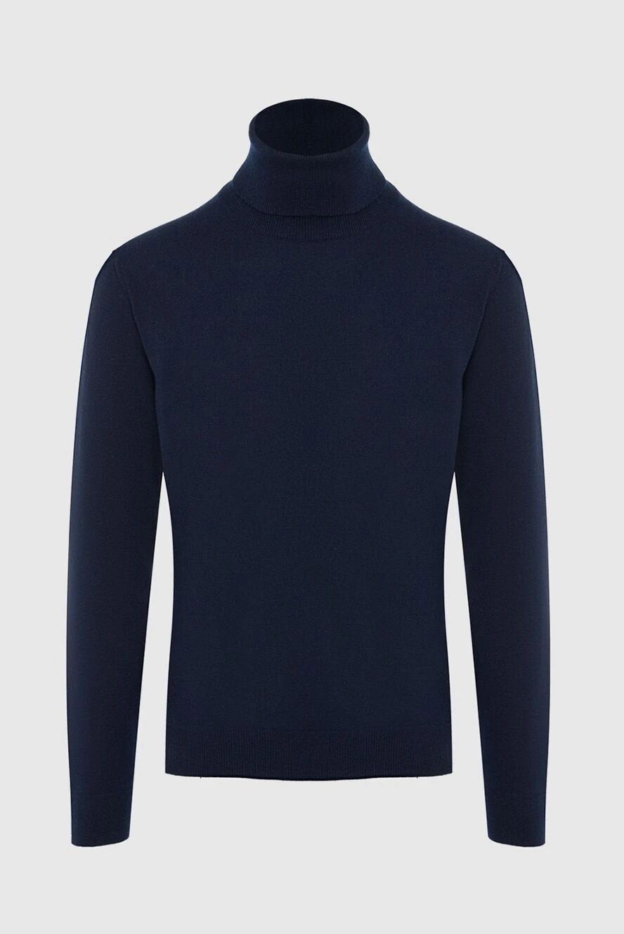 Malo Men's cashmere golf blue - High neck. 100% cashmere. Country of manufacture: Italy. Care: specialized cleaning - photo 1