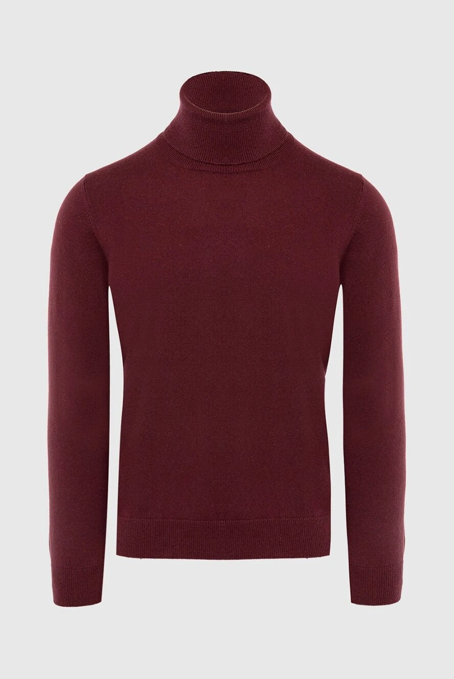 Malo Men's cashmere golf burgundy - Optional: High neck. Composition: 100% cashmere. Country of manufacture: Italy. Care: specialized cleaning - photo 1