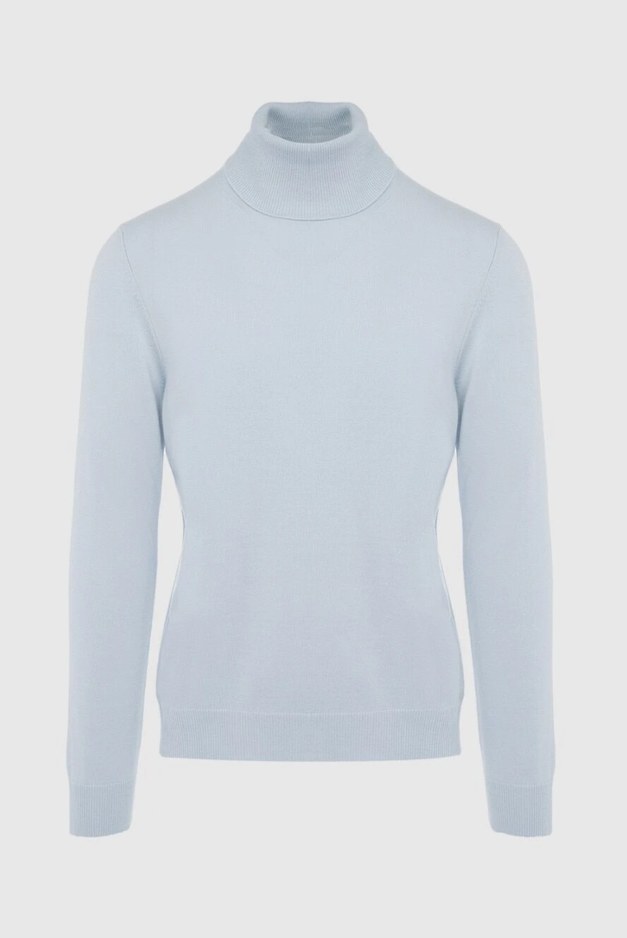 Malo Men's cashmere golf blue - High neck. 100% cashmere. Country of manufacture: Italy. Care: specialized cleaning - photo 1