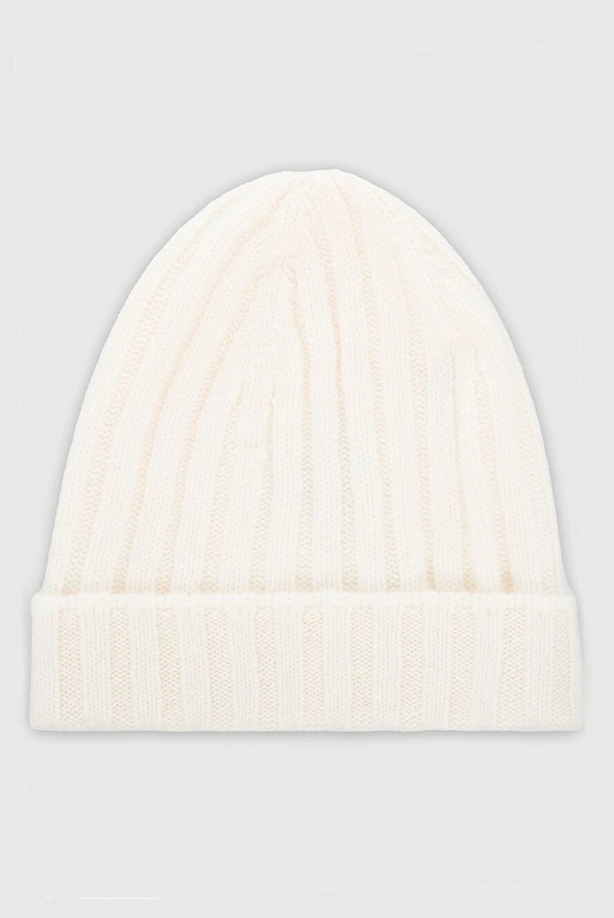 Gran Sasso White cashmere hat for men - 100% cashmere. Country of manufacture: Italy. Care: specialized cleaning - photo 1