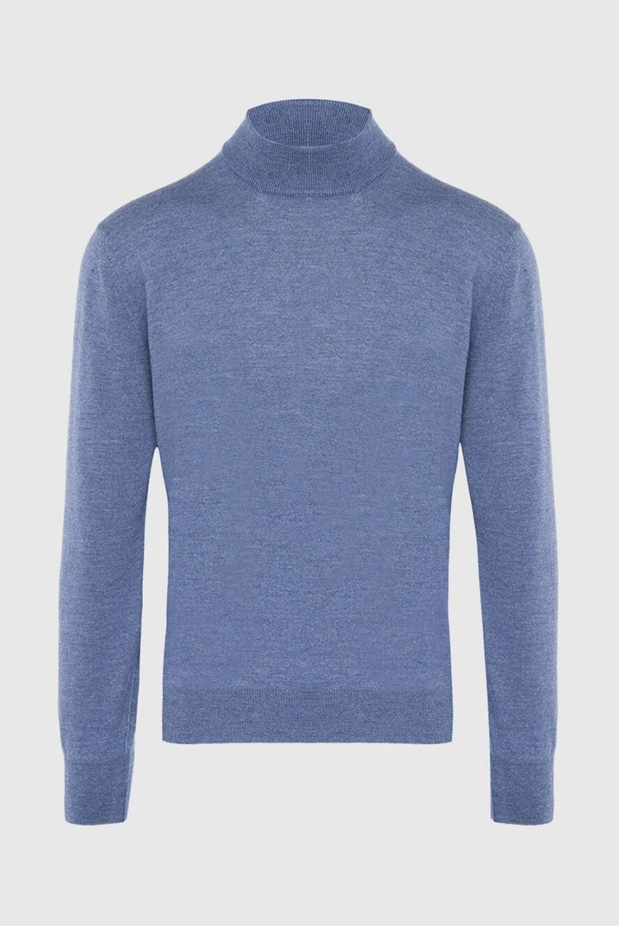 Gran Sasso Men's high-collared woolen jumper blue - High collar stand. 100% wool. Country of manufacture: Italy. Care: specialized cleaning - photo 1