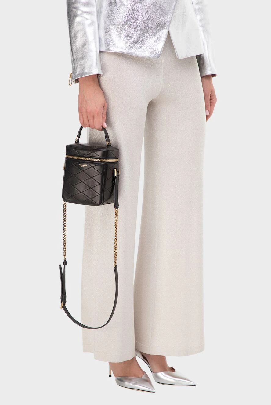 SAINT LAURENTバック￼ Saint Laurent women's black square leather bag 165899
