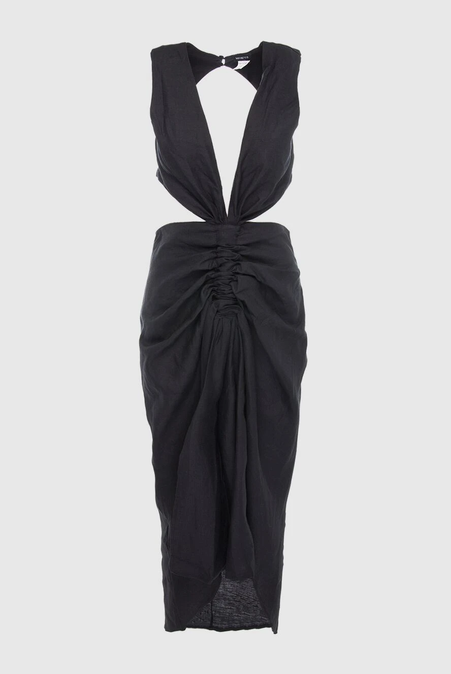 Moeva Black polyester dress for women - Fastener: hooks. assembly of fabric. 100% polyester. Country of manufacture: Italy. Care: specialized cleaning - photo 1