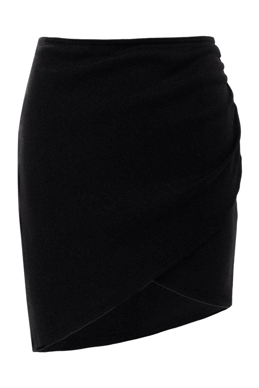 Moeva Black skirt for women - asymmetry. 58% polyamide, 38% lurex, 4% elastane. zipper. Country of manufacture: Italy. Care: specialized cleaning - photo 1