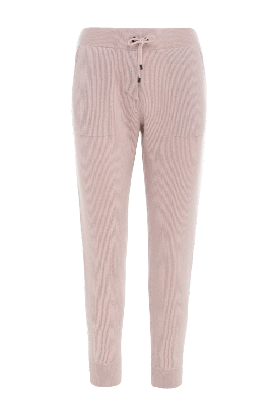 Brunello Cucinelli Cashmere pants pink for women - two pockets. 100% cashmere. elastic belt with lacing. Country of manufacture: Italy. Care: specialized cleaning - photo 1