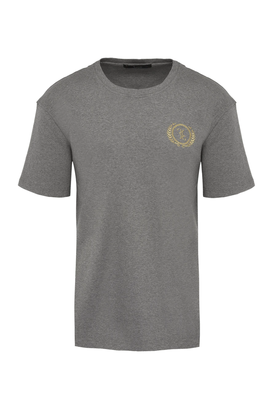 Billionaire Gray cotton T-shirt for men - emblem. 100% cotton. Country of manufacture: Italy. Care: specialized cleaning - photo 1