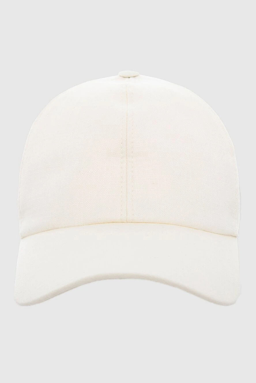 Cesare di Napoli White cotton cap for men - 100% cotton. Country of manufacture: Italy. Care: specialized cleaning - photo 1