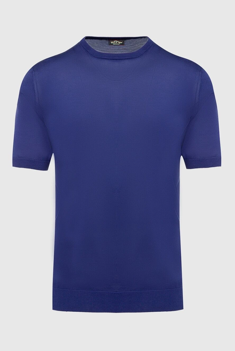 Cesare di Napoli Silk short sleeve jumper purple for men - Short sleeve. 100% silk. Country of manufacture: Italy. Care: specialized cleaning - photo 1