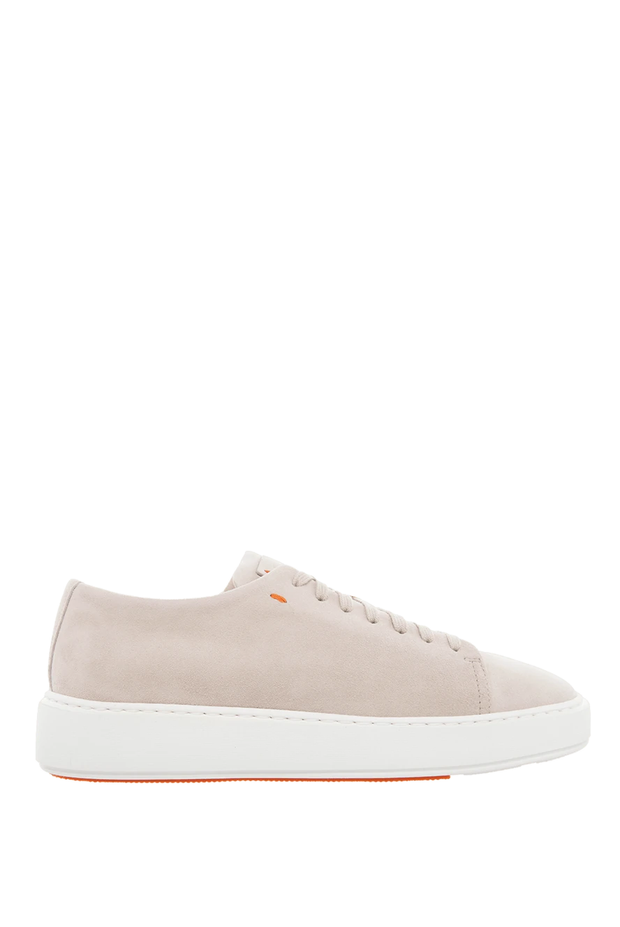 Santoni Women's nubuck sneakers in gray - contrasting sole. nubuck. lacing. Country of manufacture: Italy. Care: specialized cleaning - photo 1