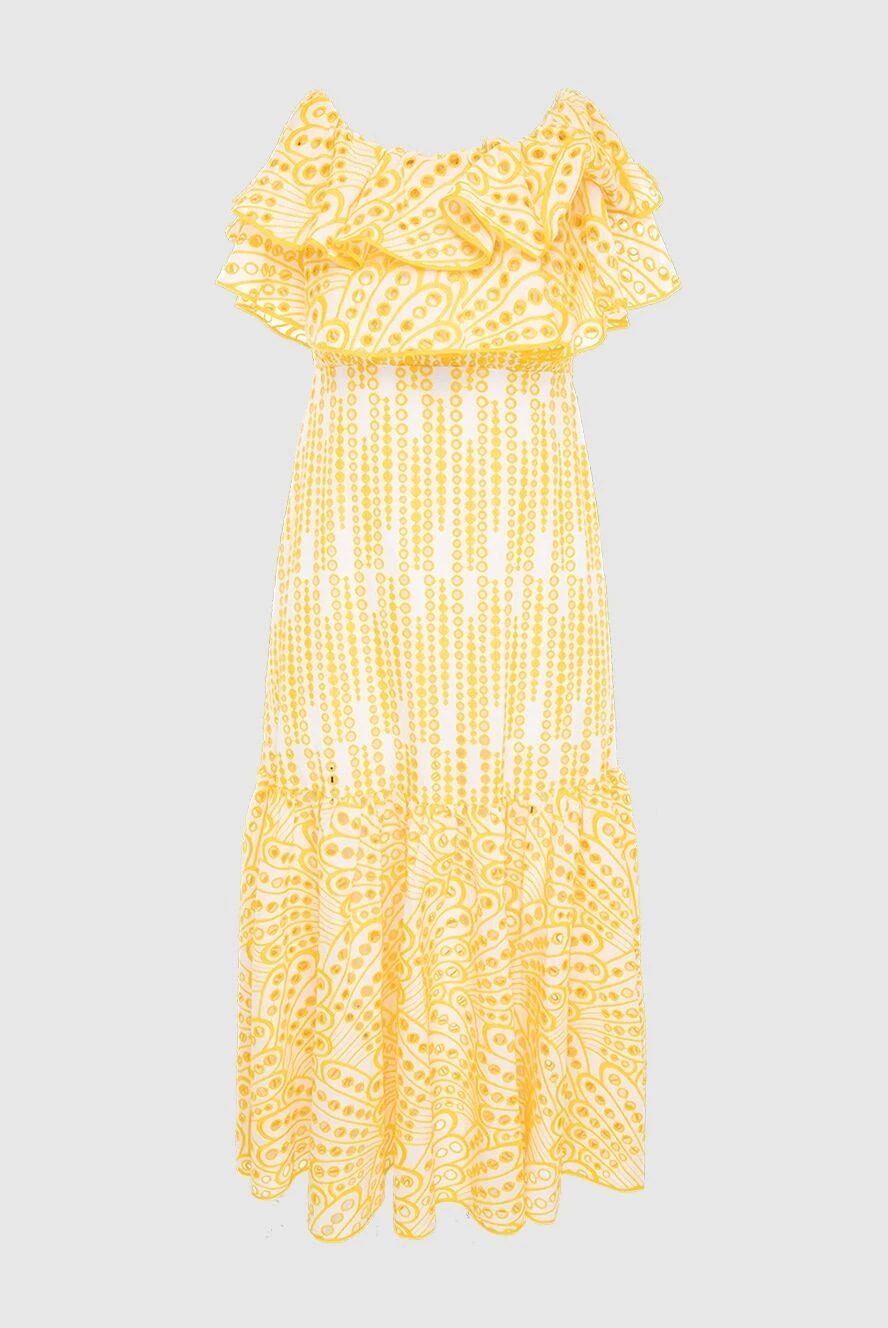 Charo Ruiz Yellow dress - flower pattern, ruffles Pocket: no Closure: no 70% cotton 30% polyester (PL) Care: dry clean Made in Italy - photo 1