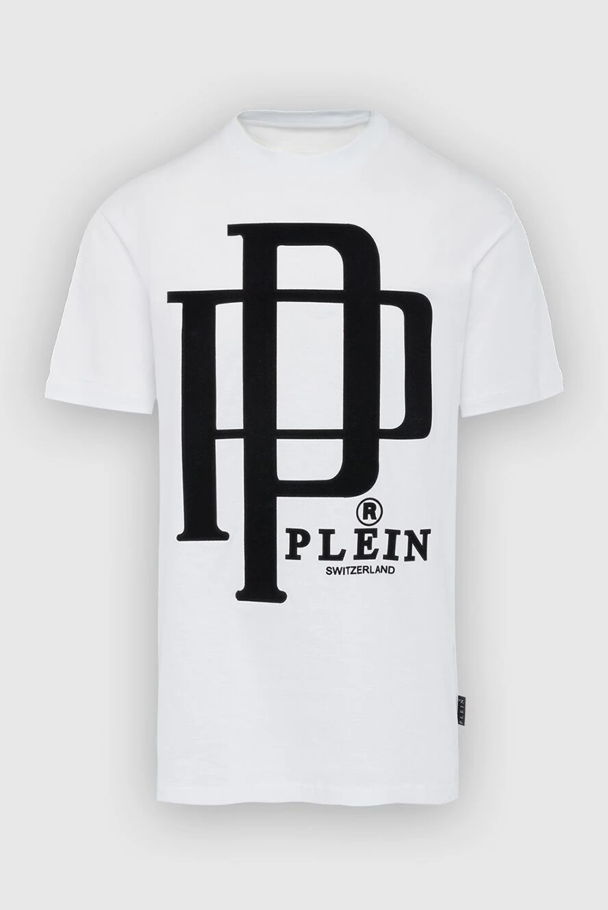 Philipp Plein White cotton T-shirt for men - brand logo. 100% cotton. Country of manufacture: Italy. Care: specialized cleaning - photo 1