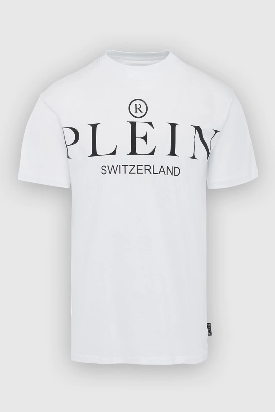 Philipp Plein White cotton T-shirt for men - brand logo. 100% cotton. Country of manufacture: Italy. Care: specialized cleaning - photo 1