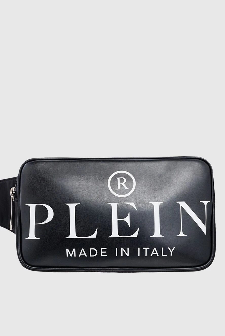 Philipp Plein Belt bag made of genuine leather and nylon black for men - brand print. Adjustable strap, fastex clasp. 100% genuine leather, nylon. Storage compartment. Closure: Zipper. Country of manufacture: Italy. Care: specialized cleaning - photo 1